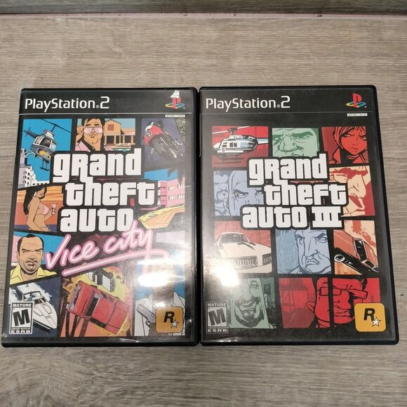 Grand Theft Auto III and Vice City Sony Play Station 2 PS2 Map Included - Picture 1 of 8